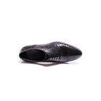 Cap Toe Dress Shoes // Black Croco (Euro: 39)