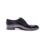 Cap Toe Dress Shoes // Black Croco (Euro: 45)