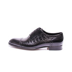 Cap Toe Dress Shoes // Black Croco (Euro: 41)