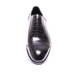 Cap Toe Dress Shoes // Black Croco (Euro: 42)