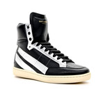 Saint Laurent // Star Leather High-Top Sneaker // Black + Silver (Euro: 41)