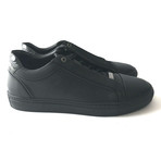 Brioni // Crocodile Trim Leather Sneakers // Black (UK: 8.5)