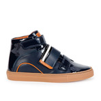 Bally // Herick Leather High-Top Sneakers // Blue (US: 8.5)