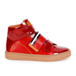 Bally // Herick Leather High-Top Sneakers // Red (US: 7)