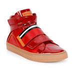 Bally // Herick Leather High-Top Sneakers // Red (US: 7.5)