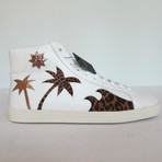 Saint Laurent // Wolly Cheetah Hi-top Sneakers  // White (Euro: 43.5)