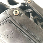 Brioni // Crocodile Trim Leather Sneakers // Black (UK: 8.5)