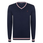 Winfred V-Neck Sweater // Navy (L)