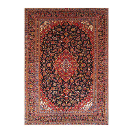 Kashan Collection // Persian Semi Antique Wool Area Rug