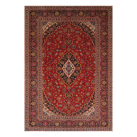 Kashan Collection // Hand-Knotted Lamb's Wool Area Rug (8'2" x 11'5")