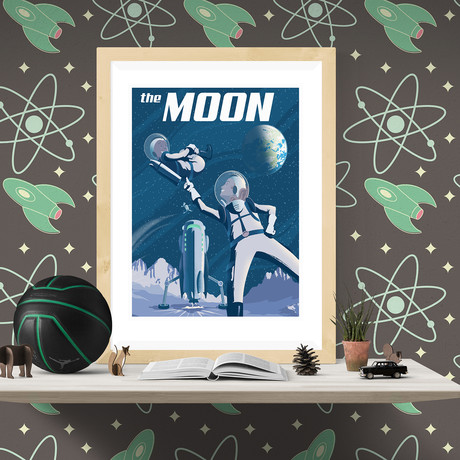 Visit the Moon Print (12"W x 18"H x 0.1"D)