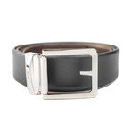Armani // Leather Reversible Belt // Black + Brown (Size: 32)