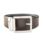 Armani // Leather Reversible Belt // Black + Brown (Size: 32)