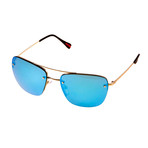 Prada // Rimless Aviator Sunglasses // Gold + Blue