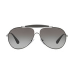 Prada // Men's Metal Sunglasses // Black Gunmetal + Gray Gradient