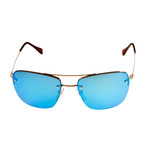 Prada // Rimless Aviator Sunglasses // Gold + Blue