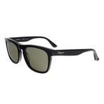 Men's Square Sunglasses // Black + Brown