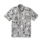 South Pacific Garden Short Sleeve Button-Up // Foggy Dew (M)
