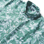 On My Lanai Short Sleeve Button-Up // Blue Spruce (XL)