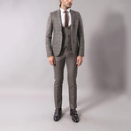 Alonso 3-Piece Slim-Fit Suit // Brown (Euro: 44)