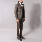 Tristan 3-Piece Slim Fit Suit // Brown (Euro: 44)