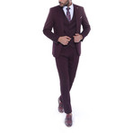 Quinton 3-Piece Slim Fit Suit // Burgundy (Euro: 54)