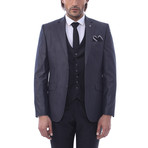 Ty 3-Piece Slim Fit Suit // Smoke (US: 48R)
