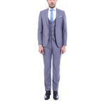 Salvador Slim Fit Plain 3-Piece Vested Suit // Gray (Euro: 54)