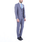 Salvador Slim Fit Plain 3-Piece Vested Suit // Gray (Euro: 54)