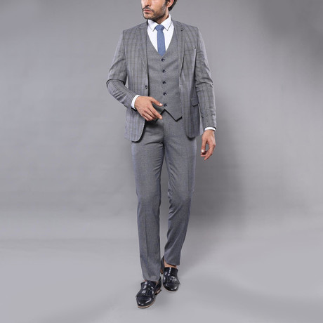 Xander 3-Piece Slim Fit Suit // Gray (Euro: 44)