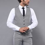 Melvin Slimfit Checked 3-Piece Vested Suit // Gray (Euro: 48)