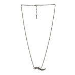 Long Chain Dagger Necklace // Silver