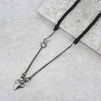 Dem Bones Necklace // Black + Antique Silver