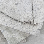 Long Chain Dagger Necklace // Silver