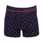 Hearts Boxer Trunk // Red + Navy (2XL)