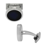ST Dupont Sun Burst Blue Palladium Round Cufflinks // 005535