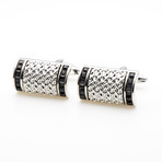 Crystal Edged Cufflink // Black