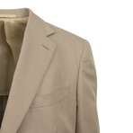 3 Roll 2 Button Trim Fit Cotton Suit // Tan (Euro: 44S)