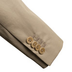 3 Roll 2 Button Trim Fit Cotton Suit // Tan (Euro: 44S)