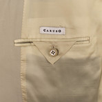 3 Roll 2 Button Trim Fit Cotton Suit // Tan (Euro: 44S)