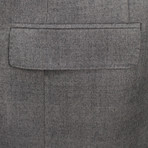Check Wool 3 Roll 2 Button Classic Fit Suit // Gray (Euro: 44S)