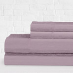 Soft Heather Jersey Knit // 4 Piece Sheet Set // Purple (Twin)