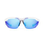Men's VOLT 08 Sunglasses // Matte Crystal + Neon Blue