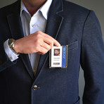 Govo Aluminum Badge Holder Wallet // Silver