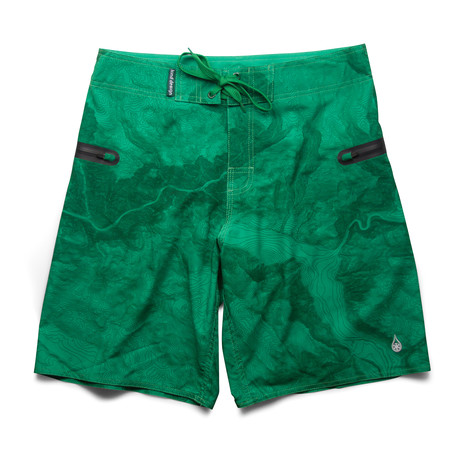 Glenwood Canyon Colorado River Board Shorts // Green (30)