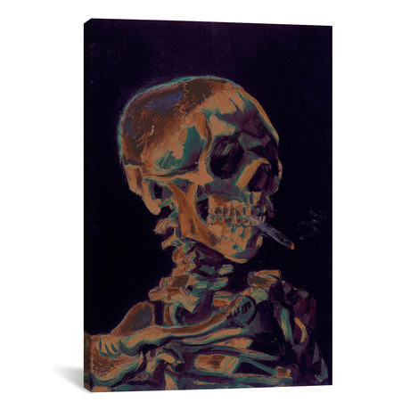 Copper Skull With Cigarette by 5by5collective (18"W x 26"H x 0.75"D)