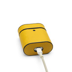 Grain Leather Airpod Case // Lemon Yellow