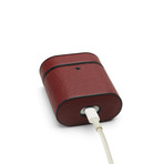 Grain Leather Airpod Case // Burgundy