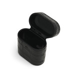 Croc Embossed Leather Airpod Case // Noir