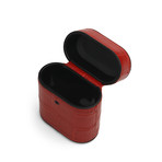 Croc Embossed Leather Airpod Case // Rouge